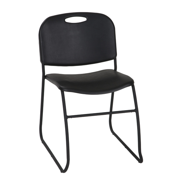 Bridgeport Stacking Chair, Resin, Commercial, Contoured Seat/Back, Black, PK4 C088BP60BLK4E